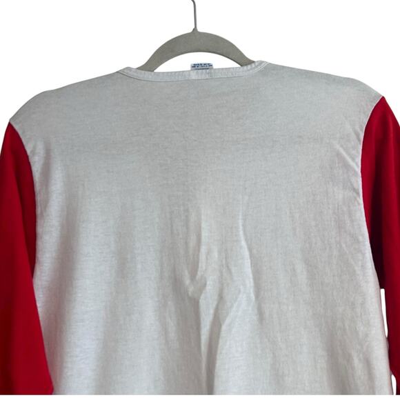 Vintage Little League Ringer Tee Red White Baseball Unisex Medium Champion USA - Picture 10 of 13